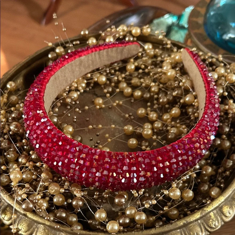 Vintage Red Crystal Headband